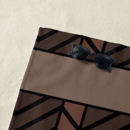 Chevron-Muster Braun Strandtuch