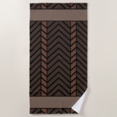 Chevron-Muster Braun Strandtuch (Vorderseite)