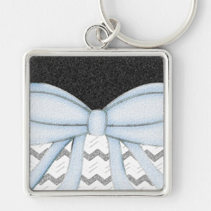Chevron-Muster-Duschparty-Büro-Schicksal Schlüsselanhänger