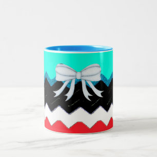 Chevron-Muster-Duschparty-Büro-Schicksal Zweifarbige Tasse