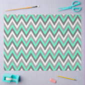 Chevron-Muster Grau Weiß Mint Decoupage Seidenpapier (Basteln)