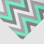 Chevron-Muster Grau Weiß Mint Decoupage Seidenpapier (Ausschnitt)