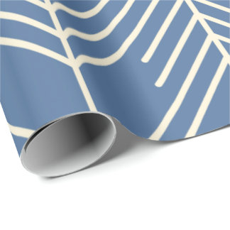 Chevron-Muster mit weißen Zickzacklinien auf Blau  Geschenkpapier