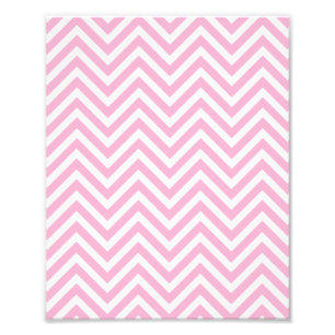 Chevron-Muster Rosa Weiß ZigZag Für Sie Fotodruck