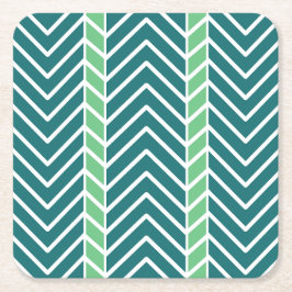Chevron-Muster Teal Rechteckiger Pappuntersetzer