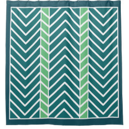 Chevron-Muster Türkis Duschvorhang
