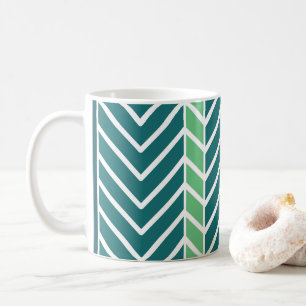 Chevron-Muster Türkis Kaffeetasse