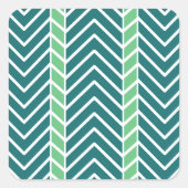 Chevron-Muster Türkis Quadratischer Aufkleber (Vorderseite)