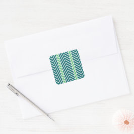 Chevron-Muster Türkis Quadratischer Aufkleber