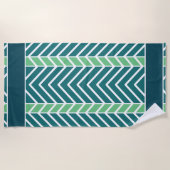 Chevron-Muster Türkis Strandtuch (Vorderseite)