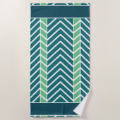 Chevron-Muster Türkis Strandtuch (Vorderseite)