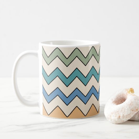 Chevron Nature Vibes Kaffeetasse (Mit Donut)