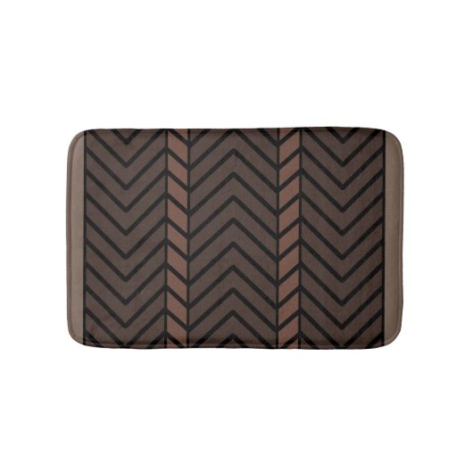 Chevron Pattern Brown Badematte (Vorderseite)
