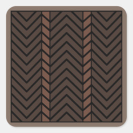Chevron Pattern Brown Quadratischer Aufkleber