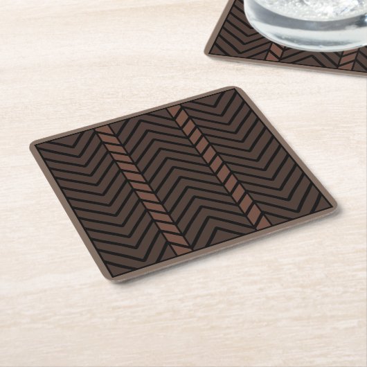 Chevron Pattern Brown Rechteckiger Pappuntersetzer (angewinkelt)