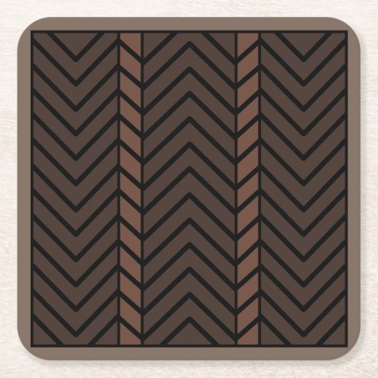 Chevron Pattern Brown Rechteckiger Pappuntersetzer (Vorderseite)