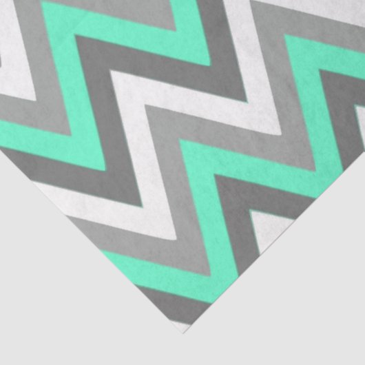 Chevron Pattern Grey White Mint Decoupage Seidenpapier (Ausschnitt)