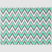 Chevron Pattern Grey White Mint Decoupage Seidenpapier (Vorderseite)