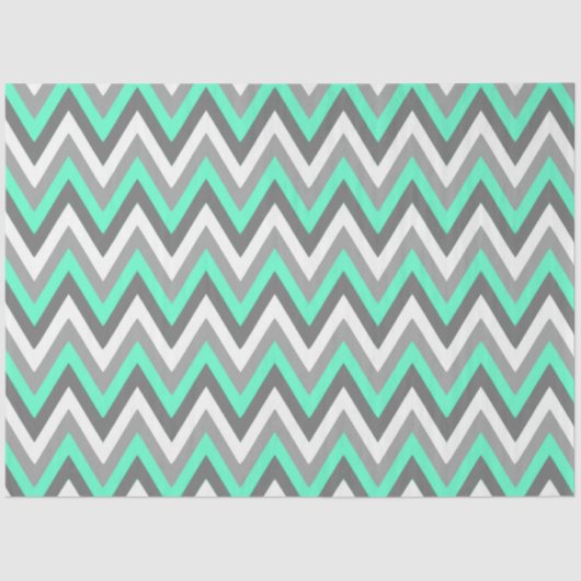 Chevron Pattern Grey White Mint Decoupage Seidenpapier (Vorderseite)