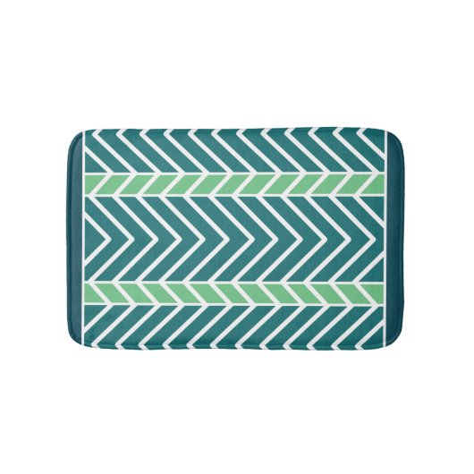 Chevron Pattern Teal Badematte (Vorderseite)