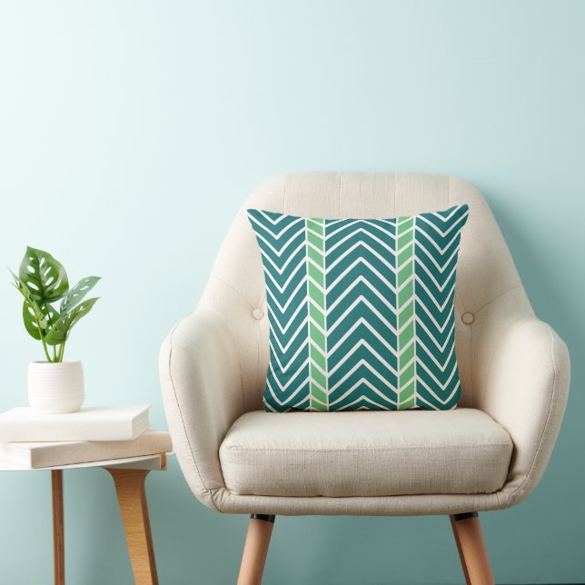 Chevron Pattern Teal Kissen (Stuhl )
