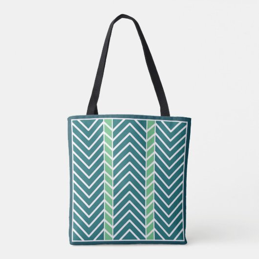 Chevron Pattern Teal Tasche (Rückseite)