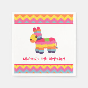 Chevron Pinata Mexikanische Fiesta Kinderparty Ser Serviette