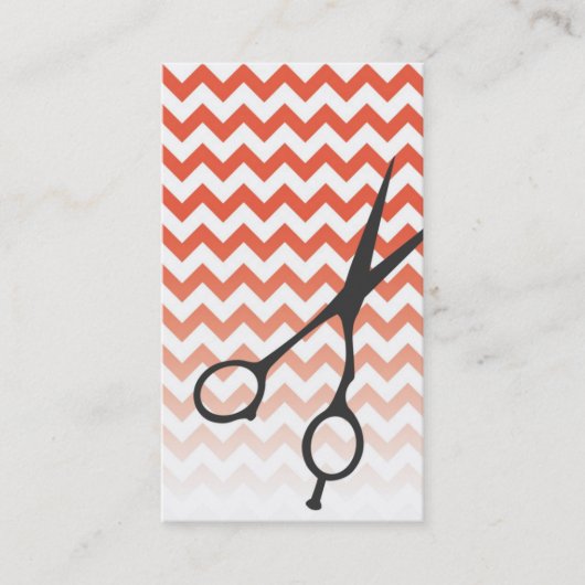 Chevron Scheren Friseur/ Kosmetiker Visitenkarte (Vorderseite)