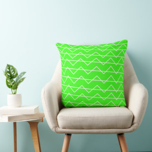 Chevron-Streifen Neon-Grün Weißen Geometrischen Mu Kissen