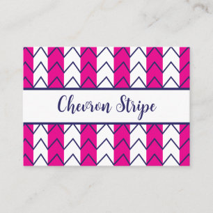Chevron-Streifen Rosa und Weiß Geometrisch Visitenkarte