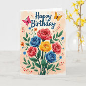Chevron Vibrant Flowers Karte (Gelbe Blume)