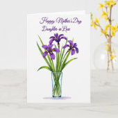 Chevron Violett Florale Karte (Gelbe Blume)