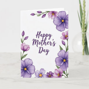 Chevron Violette Blütenkarte Karte