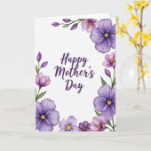 Chevron Violette Blütenkarte Karte (Gelbe Blume)