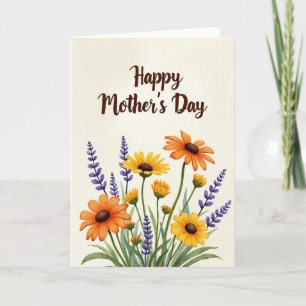 Chevron Watercolor Bouquet Karte