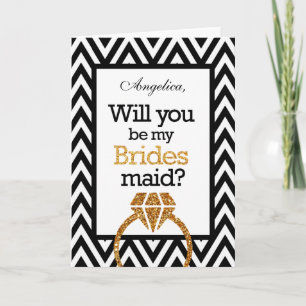 Chevron Will You Be My Bridesmaid Einladung