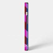 Chevron Zigzag Benutzerdefiniertes Monogramm 3 iPhone Hülle (Linke Seite)