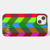 Chevron Zigzag Benutzerdefiniertes Monogramm 3 iPhone Hülle (Rückseite (Horizontal))
