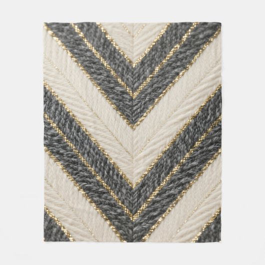 Chevron Zigzag Glam Pattern Fleecedecke (Vorderseite)