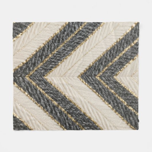 Chevron Zigzag Glam Pattern Fleecedecke (Vorderseite (Horizontal))