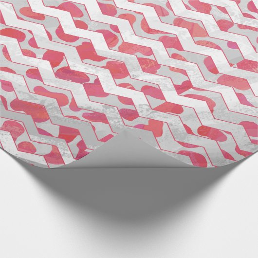 ChevronDalmatian Rosa und Weiß Geschenkpapier (Ecke)