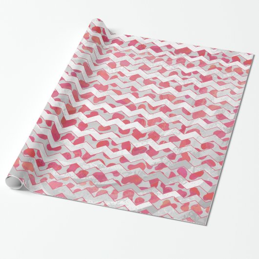 ChevronDalmatian Rosa und Weiß Geschenkpapier (Ungerollt)