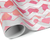 ChevronDalmatian Rosa und Weiß Geschenkpapier (Rolleneckpunkt)