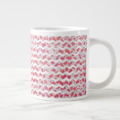 ChevronDalmatian Rosa und Weiß Jumbo-Tasse (Rechts)