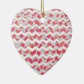 ChevronDalmatian Rosa und Weiß Keramikornament (Rechts)