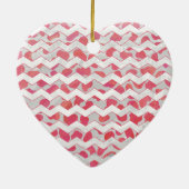 ChevronDalmatian Rosa und Weiß Keramikornament (Hinten)