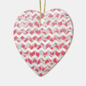 ChevronDalmatian Rosa und Weiß Keramikornament (Links)