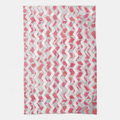 ChevronDalmatian Rosa und Weiß Küchentuch (Vertikal)