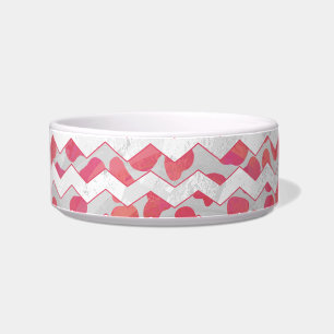 ChevronDalmatian Rosa und Weiß Napf