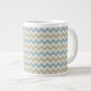 Chevronmuster auf Leinenstruktur Jumbo-Tasse